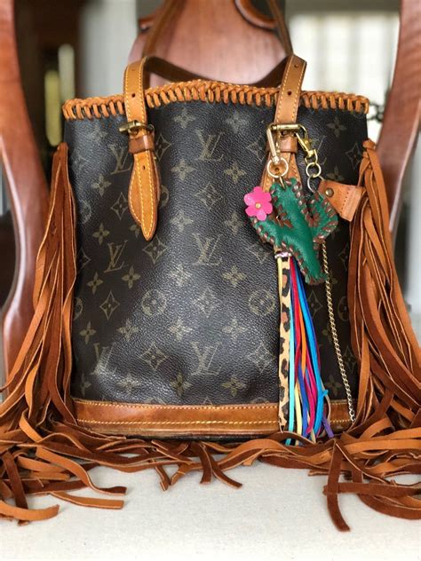 upcycled louis vuitton fringe purse